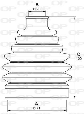 OPEN PARTS gofruotoji membrana, kardaninis velenas SJK7147.00